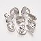 Brass Pad Ring Bases, Adjustable, Oval, Platinum, 17x18x25mm