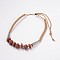 Lava Rock Beaded Necklaces, with Waxed Cotton Cord and Tibetan Style Findings, Sienna, 18.1 inch~34.6 inch