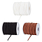 3 Rolls 3 Colors Faux Suede Cord, Faux Suede Lace, Mixed Color, 2~2.5x1.5~2mm, about 50 Yards(45m)/Roll, 1 roll/color