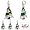Christmas Theme 10Pcs Brass Cubic Zirconia Pendants, with Enamel and Jump Ring, Christmas Tree, Platinum, 18.5x11x3mm, Hole: 3mm
