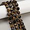 Natural Tiger Eye Beads Strands, Faceted, Oval, with Seed Beads, 9x10mm, Hole: 1.2mm, about 32pcs/strand, 15.75''(40cm)