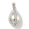 Rack Plating Brass Micro Pave Clear Cubic Zirconia Pendants, with Jump Ring, Cadmium Free & Lead Free, Long-Lasting Plated, Teardrop, Stick, 24.5x14x13~13.5mm, Hole: 5.5x3.5mm