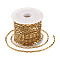 PVD Vacuum Plating 304 Stainless Steel Venetain Chains, Unwelded, Box Chains, Unwelded, with Spool, Rectangle, Golden, 4x2x1mm, about 5m/roll