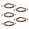 Adjustable Nylon Cord Braided Bead Bracelets, with Tiger Eye Beads, 2-1/8 inch(55mm)
