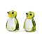Handmade Lampwork Beads, Penguin Charms, Yellow Green, 21.5~22x16~16.5x13~14mm, Hole: 1.4~1.6mm