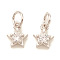 Brass Micro Pave Cubic Zirconia Charms, with Jump Rings, Star, Clear, Platinum, 6.5x5x2mm, Jump Ring: 4x0.6mm, Hole: 2.5mm