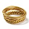 4Pcs 4 Style Plastic Cord Braided Jelly Stretch Bracelets Set, Lightweight Cute Bracelets for Women, Gold, Inner Diameter: 2-1/2 inch(6.2~6.5cm), 1Pc/style