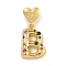 Brass Micro Pave Colorful Cubic Zirconia Pendants, Heart Letter Charms, Real 18K Gold Plated, Letter B, 30.5mm, Hole: 6x3mm, pendant: 21x15x4mm