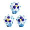 Handmade Lampwork Bumpy Beads, Cup Cake, Blue, 14~16x12.5~14x13~14mm, Hole: 1.2~1.5mm