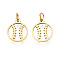 304 Stainless Steel Charms, with Jump Ring, Laser Cut, Ion Plating(IP), Golden, Baseball, 14x11.5x1mm, Hole: 3.2mm