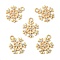 Alloy Pendants, with Crystal Rhinestone, for Christmas, Snowflake Charm, Light Gold, 18x14x2mm, Hole: 2mm