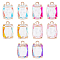 SUPERFINDINGS 10Pcs 5 Colors Faceted Transparent Glass Pendants Pale Turquoise Rectangle Glass Beads Ab Color Plated Glass Beads with Brass Findings for Jewelry Making
