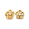 Brass Micro Pave Cubic Zirconia Beads, Flower, Nickel Free, Real 18K Gold Plated, 5x5x4.5mm, Hole: 1.2mm
