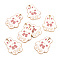Eco-Friendly Alloy Enamel Pendants, Cadmium Free & Lead Free & Nickel Free, Light Gold, Rabbit, White, 31x23x1.5mm, Hole: 1.8mm