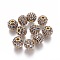 Handmade Indonesia Beads, with Metal Findings, Round, Silver Color Plated, PeachPuff, 17x15mm, Hole: 3mm
