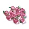 Transparent Korea Acrylic Pendants, Apple, Hot Pink, 19.8x15.5x14mm, Hole: 3mm