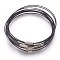 Steel Wire Bracelet Making, with Alloy Clasp, Black, 72mm