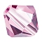 Preciosa® Crystal Beads, Czech Crystal, Bicone(451 69 302 Rondelle), 20020 Light Amethyst, 4mm, Hole: 0.8mm