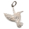 304 Stainless Steel Pendants, with Jump Ring, Bird Charm, Laser Cut, Stainless Steel Color, 18x14.5x1mm, Hole: 3mm