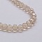 Electroplate Glass Bead Strands, AB Color, Faceted, Rondelle, Tan, 6x4mm, Hole: 1mm, about 80~85pcs/strand, 39~40cm