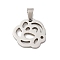 304 Stainless Steel Pendants, Flower Charm, Anti-Tarnish, Stainless Steel Color, 18.5x19.5x2mm, Hole: 5.5x3.5mm