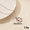 Stainless Steel Flat Round Pendant Necklaces, Cable Chain Necklaces, Real 18K Gold Plated