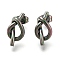 Ion Plating(IP) 304 Stainless Steel Knot Stud Earrings, Rainbow Color, 17x9mm