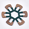 Resin & Walnut Wood Pendants, Trapezoid, Dark Slate Gray, 37~37.5x27~27.5x3~3.5mm, Hole: 2mm