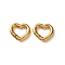 304 Stainless Steel Spring Gate Clasps, PVD Vacuum Plating, Heart, Real 18K Gold Plated, 16x17.5x3mm