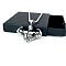 Men's Stainless Steel Fitness Arm Muscle Man Pendant Necklaces, Stainless Steel Color