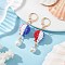 304 Stainless Steel Glass Hot Air Balloon Leverback Earrings, with Imitation Pearl, Mixed Color, 52x14mm