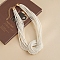 Bohemia Style Glass Seed Bead Multi-strand Necklaces, Knot, with Golden Iron Findings, White, 24.57 inch(62.4cm)
