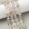 Natural Quartz Crystal Beads Strands, Rock Crystal, Faceted, Twist, with Seed Beads, 10x9~10x9~10mm, Hole: 1mm, about 33~34pcs/strand, 15.04''~15.35''(38.2~39cm)