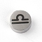 304 Stainless Steel Beads, Twelve Constellations, Stainless Steel Color, Libra, 8x3mm, Hole: 2mm