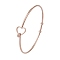 Stainless Steel Hollow Out Heart Bangle, Cocktail Wire Wrap Bangle for Women, Rose Gold, Inner Diameter: 2-3/8 inch(6cm)
