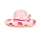 Rack Plating Alloy Enamel Pendants, Cadmium Free & Nickel Free & Lead Free, Light Gold, Cowboy Hat Charm, Pink, 21x34x3.5mm, Hole: 1.8mm