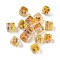 Baking Painted Handmade Gold Sand Lampwork Beads, Cube, Gold, 10~11x10~11x10mm, Hole: 1.8mm
