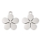 Non-Tarnish 316 Stainless Steel Charms, Laser Cut, Stainless Steel Color, Flower, 14.5x12.5x1mm, Hole: 1mm