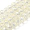 Electroplate Glass Beads Strands, AB Color Plated, Faceted, Rondelle, Beige, 8x5~6.5mm, Hole: 1mm, about 60~63pcs/strand, 15.1~15.6 inch(38.4~39.6cm)
