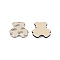 Printed Acrylic Cabochons, Bear with Bowknot, Blanched Almond, 25.5x24x5mm