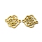 Ion Plating(IP) 304 Stainless Steel Connector Charms, Rose Links, Real 18K Gold Plated, 17.5x15x1.5mm, Hole: 1.8mm
