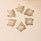 Bohemia Style Natural Rose Quartz Pendants, Teardrop Charms, with Golden Tone Stainless steel Findings, 27x24x5mm