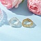 Glass Twisted Bugle Finger Rings for Women, with Nylon Wire, Mixed Color, 6.5mm, US Size 8 1/2(18.5mm)