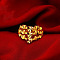 Brass Adjustable Finger Rings, Golden, Heart, Inner Diameter: Adjustable