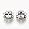 Tibetan Style Alloy Beads, Cadmium Free & Lead Free, Cross, Antique Silver, 8x8x3.5mm, Hole: 1.6mm, about 1445pcs/1000g