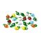 Handmade Lampwork Pendants, Heart, Mixed Color, 21~22x12~14x7~8mm, Hole: 2.5~5mm