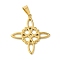 PVD Vacuum Plating 304 Stainless Steel Pendants, Knot Charm, Golden, 32.5x29.5x1.7mm, Hole: 7.5x3.5mm