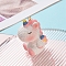 Resin Pendants, Unicorn, with Golden Plated Iron Findings, Salmon, 55x35mm