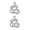 304 Stainless Steel Charms, Cherry Charm, Anti-Tarnish, Stainless Steel Color, 13.5x10x3.5mm, Hole: 1.2mm