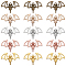 60Pcs 5 Colors Alloy Pendants, Bat Charm, Mixed Color, 22x32.5x4mm, Hole: 1.6mm, 12pcs/color